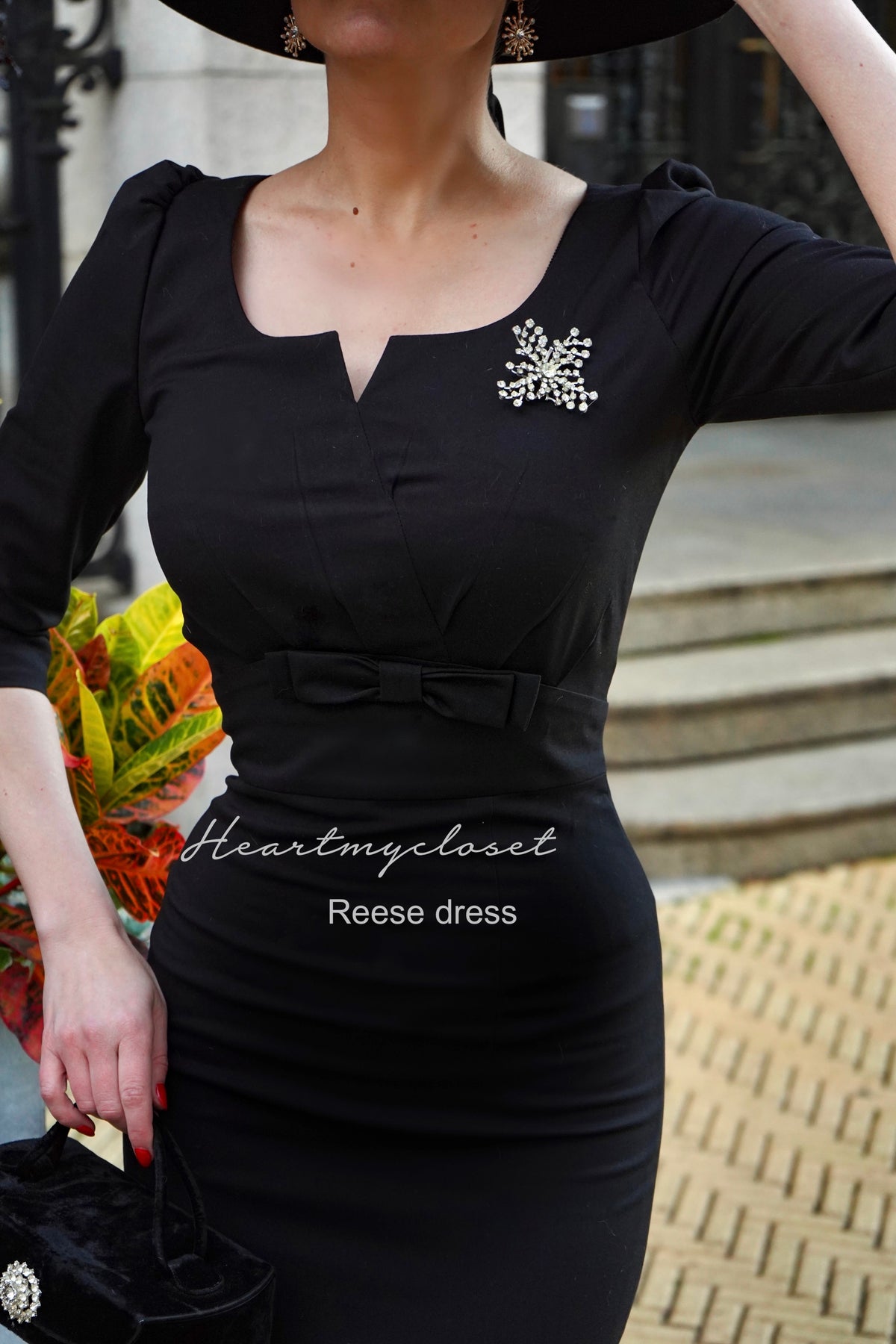 Reese pencil dress -1950s retro dress with bow and pleats - heartmycloset