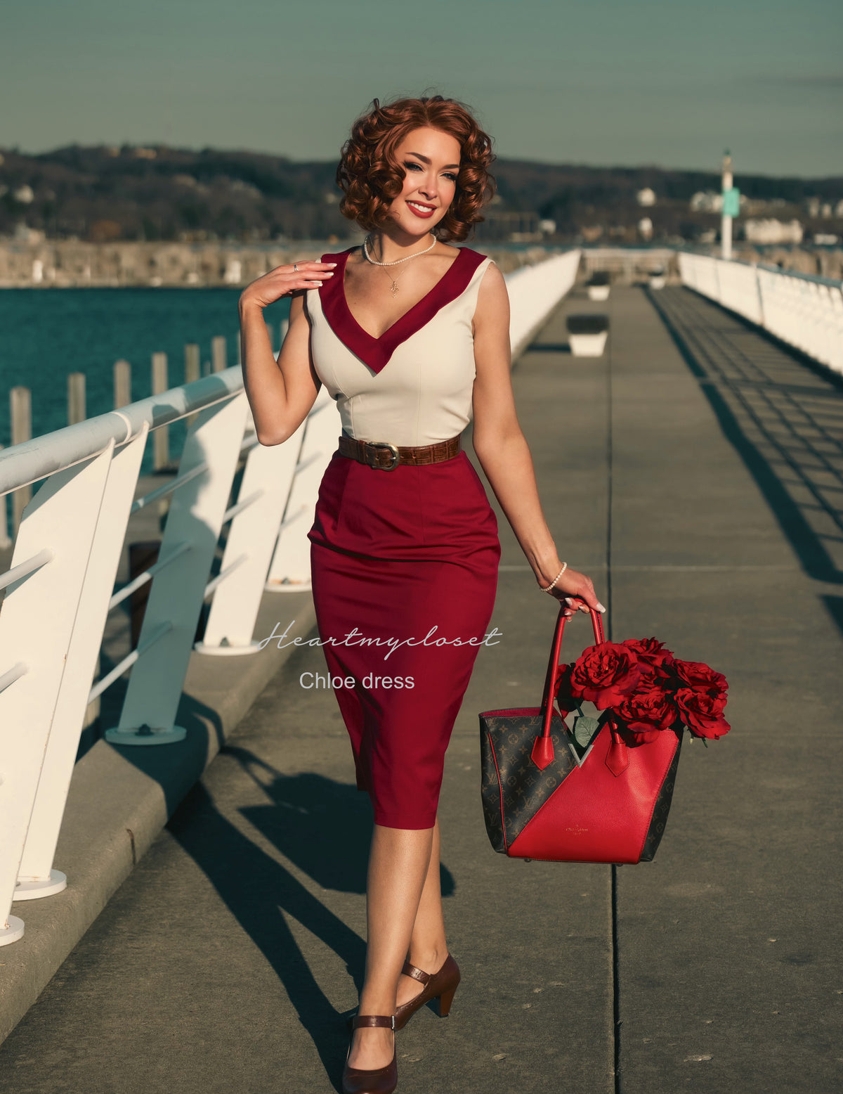 Chloe- 1950s vintage inspired colorblock dress - heartmycloset