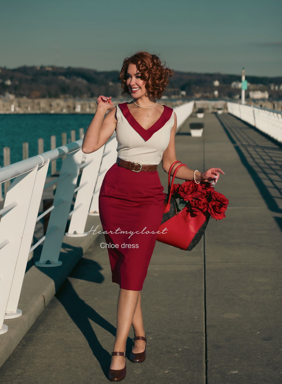 Chloe- 1950s vintage inspired colorblock dress - heartmycloset