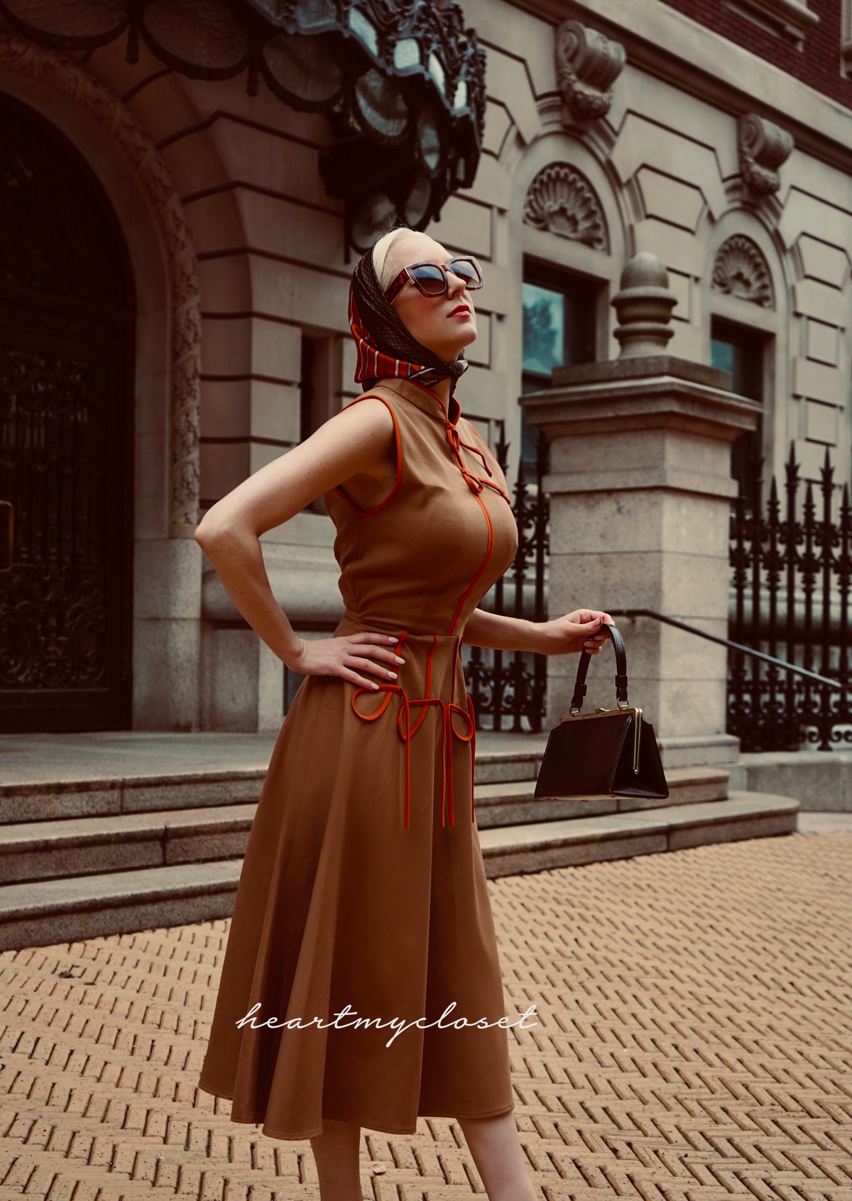 RACHEL in camel - swing vintage inspired dress - heartmycloset
