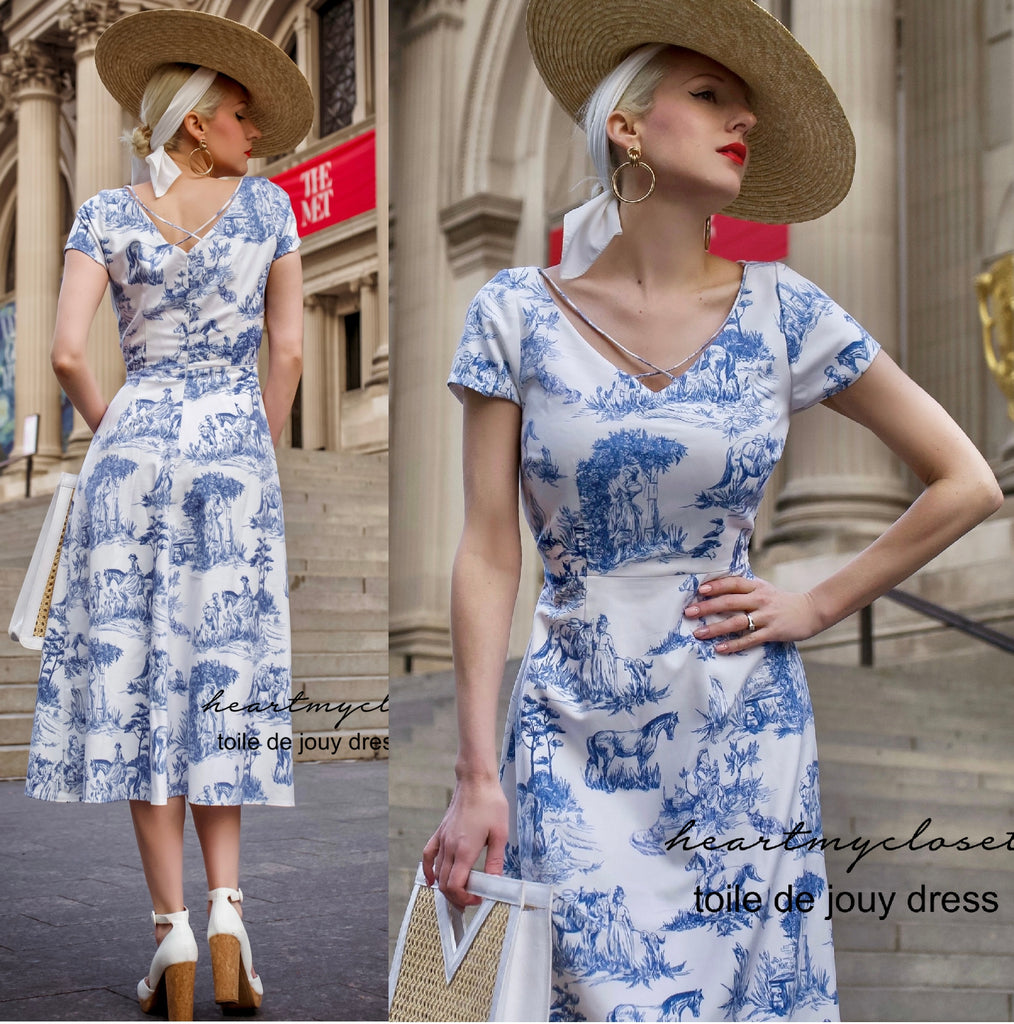 Toile De Jouy - Aline vintage inspired dress