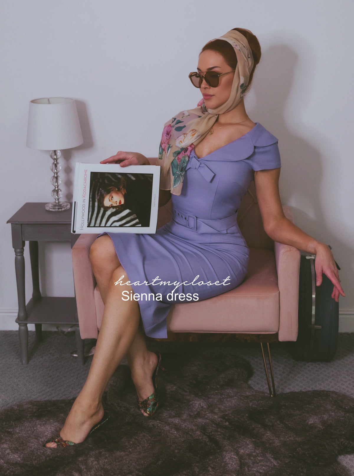lavender bow tie- vintage tv inspired dress 50s 60s - heartmycloset