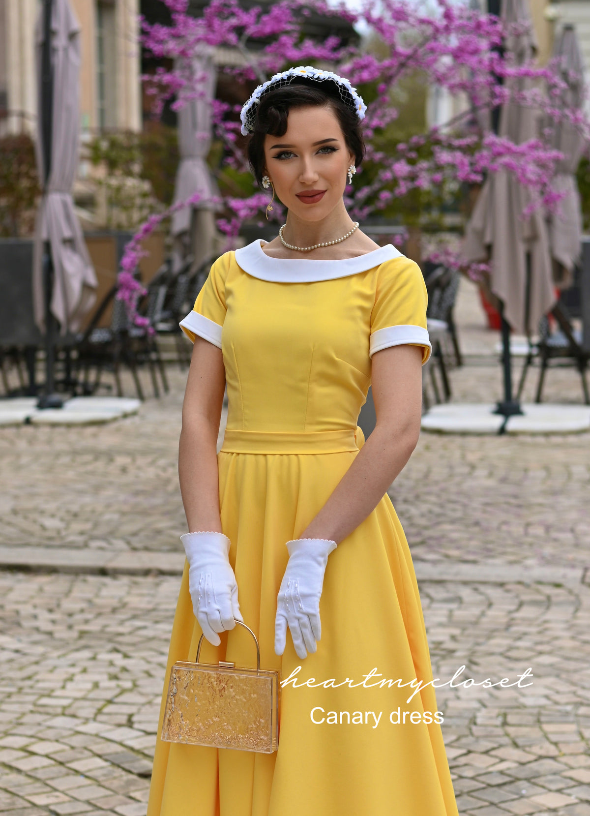 Canary yellow swing dress 1950s inspired - heartmycloset