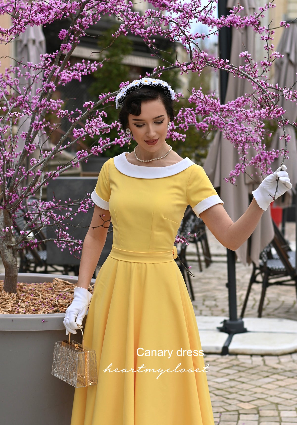 Canary yellow swing dress 1950s inspired - heartmycloset