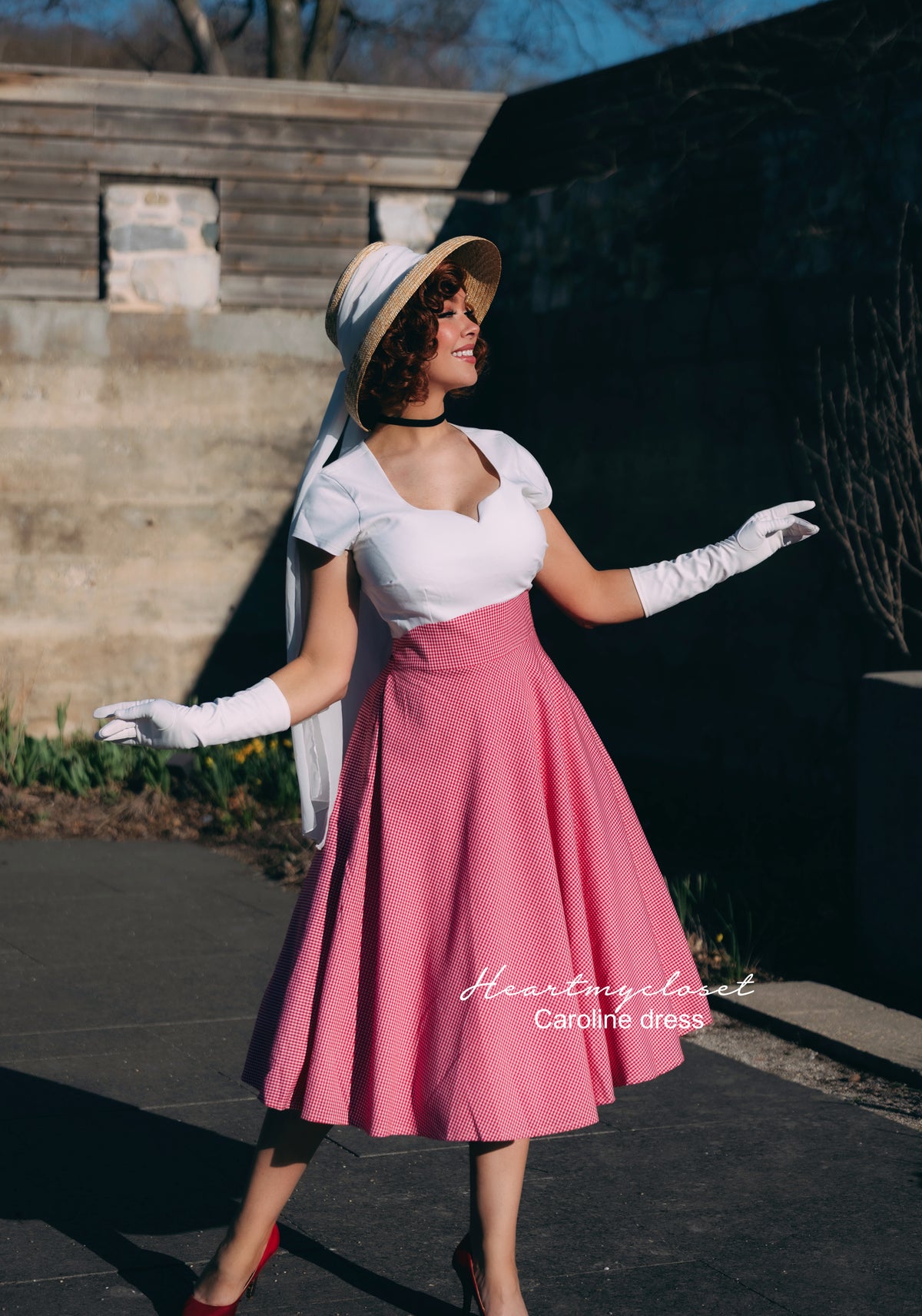 Caroline - swing retro dress with cap sleeves 50s 60s - heartmycloset