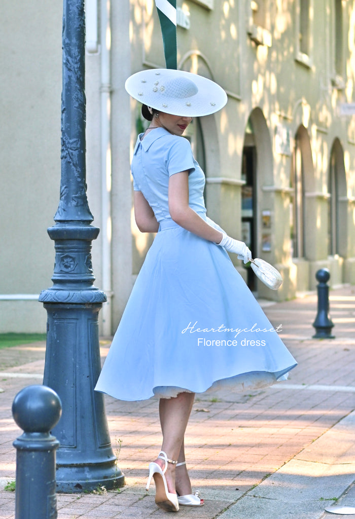 Checkered Green 1950s Dress with Bow