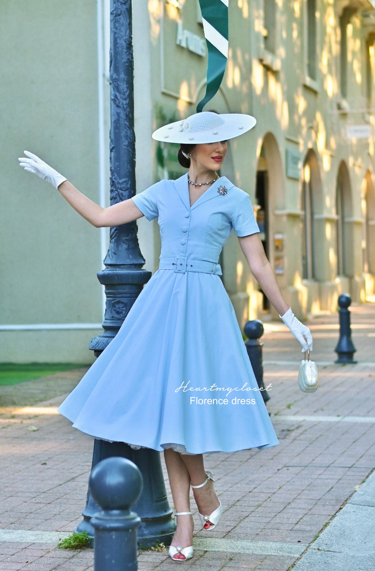Florence linen dress - vintage inspired 1950s - heartmycloset