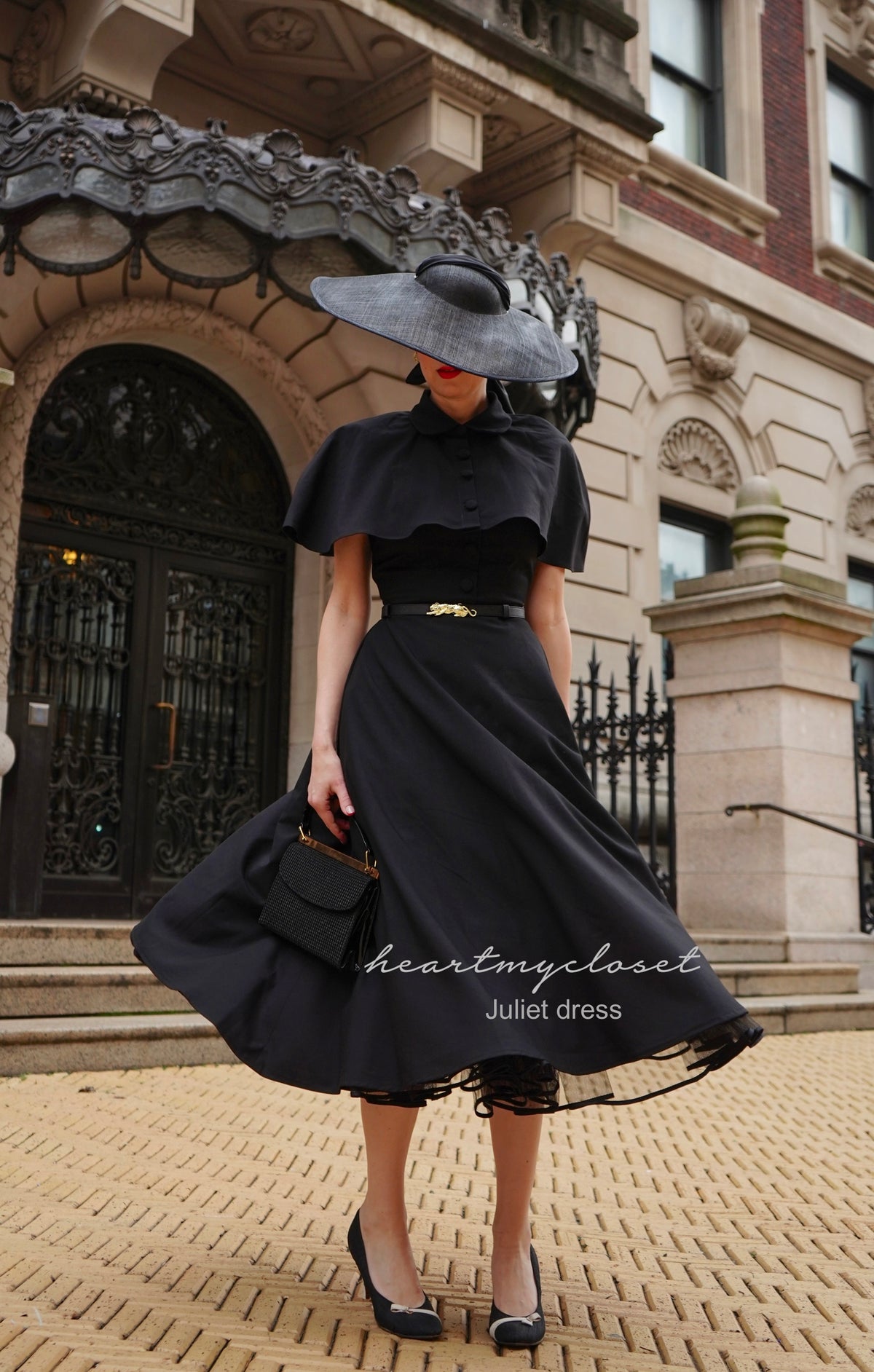Juliet dress and cape- 40s 50s swing dress with matching cape - heartmycloset