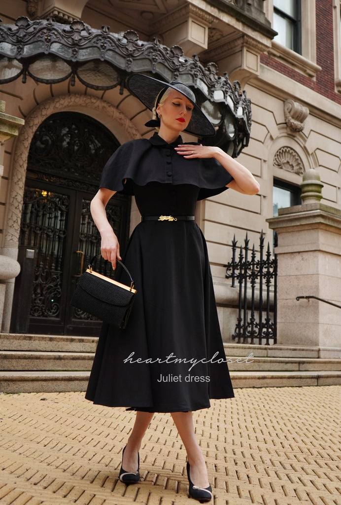 Juliet dress and cape- 40s 50s swing dress with matching cape