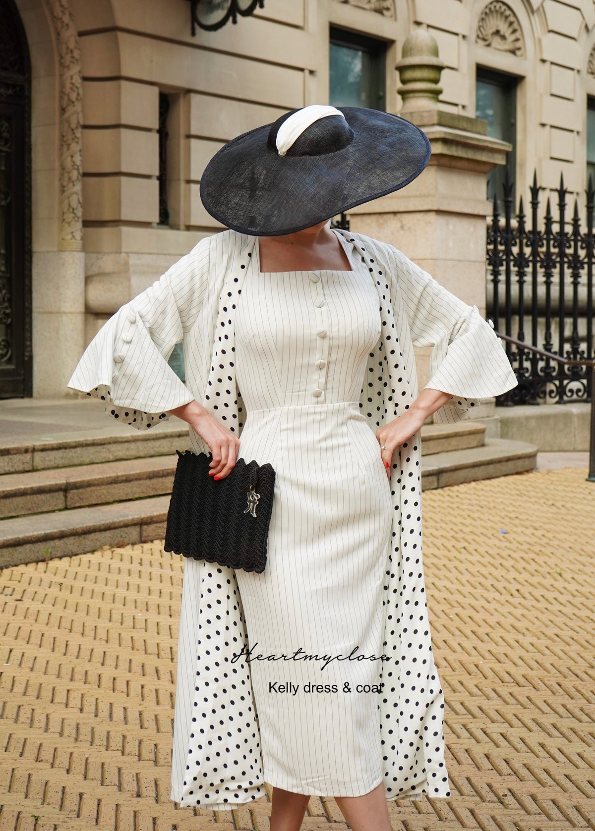 Pinstripe Kelly coat AND dress - retro vintage inspired - heartmycloset