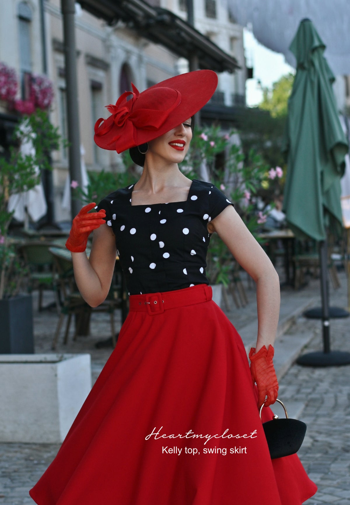 Kelly top skirt- vintage 1950s suit with swing skirt - heartmycloset