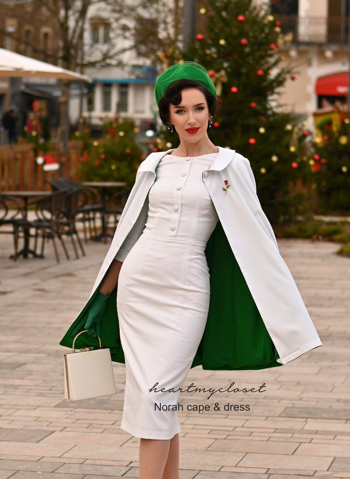 NORAH cape and dress - vintage 1950s inspired outfit - heartmycloset