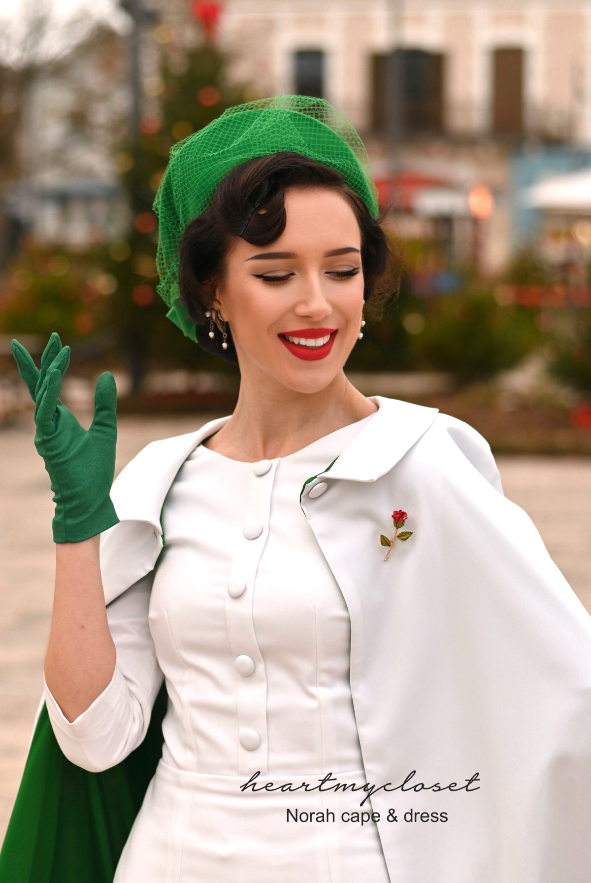 NORAH cape and dress - vintage 1950s inspired outfit - heartmycloset