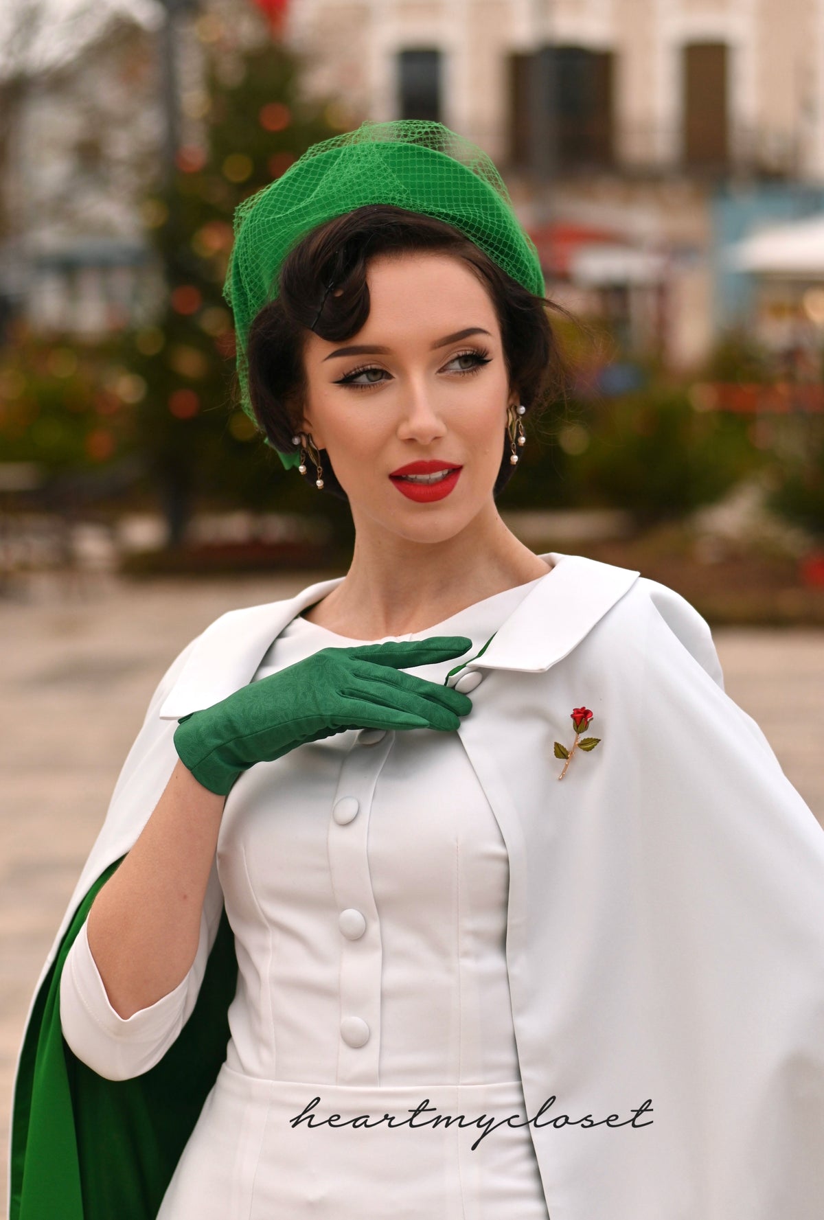 NORAH cape and dress - vintage 1950s inspired outfit - heartmycloset