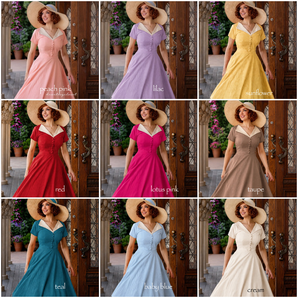 Faye linen dress - vintage inspired 1950s 1940s - heartmycloset