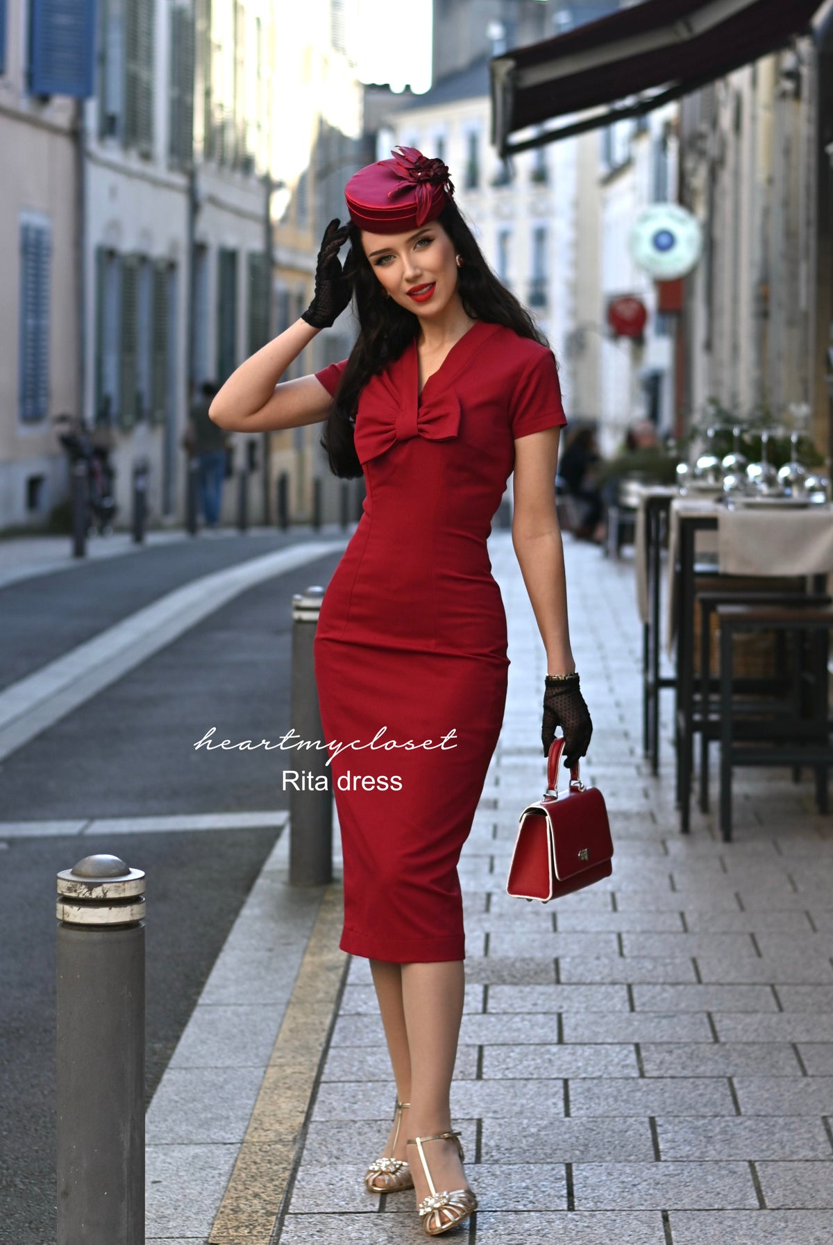 Rita - Marilyn Monroe pencil dress with bow - heartmycloset