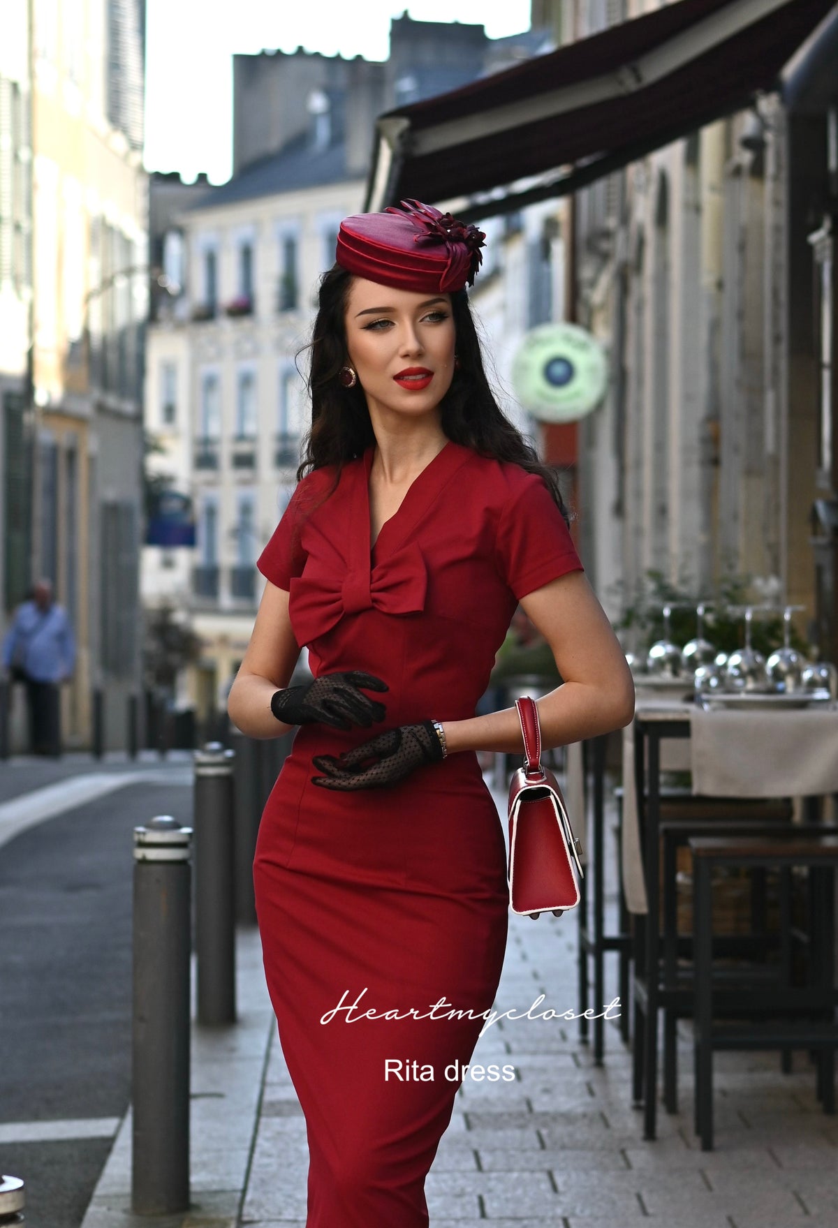 Rita - Marilyn Monroe pencil dress with bow - heartmycloset