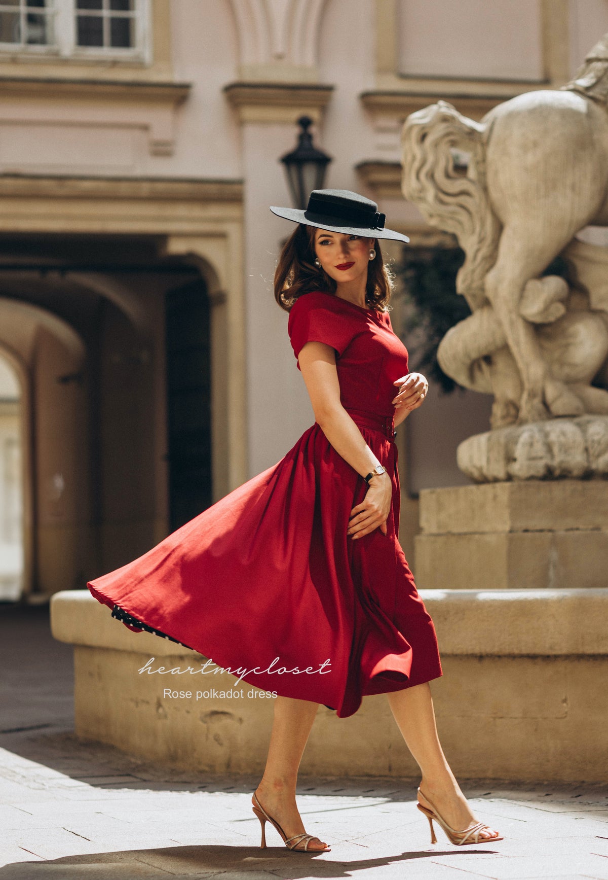 polkadot ROSE pencil dress + removable skirt wrap - heartmycloset