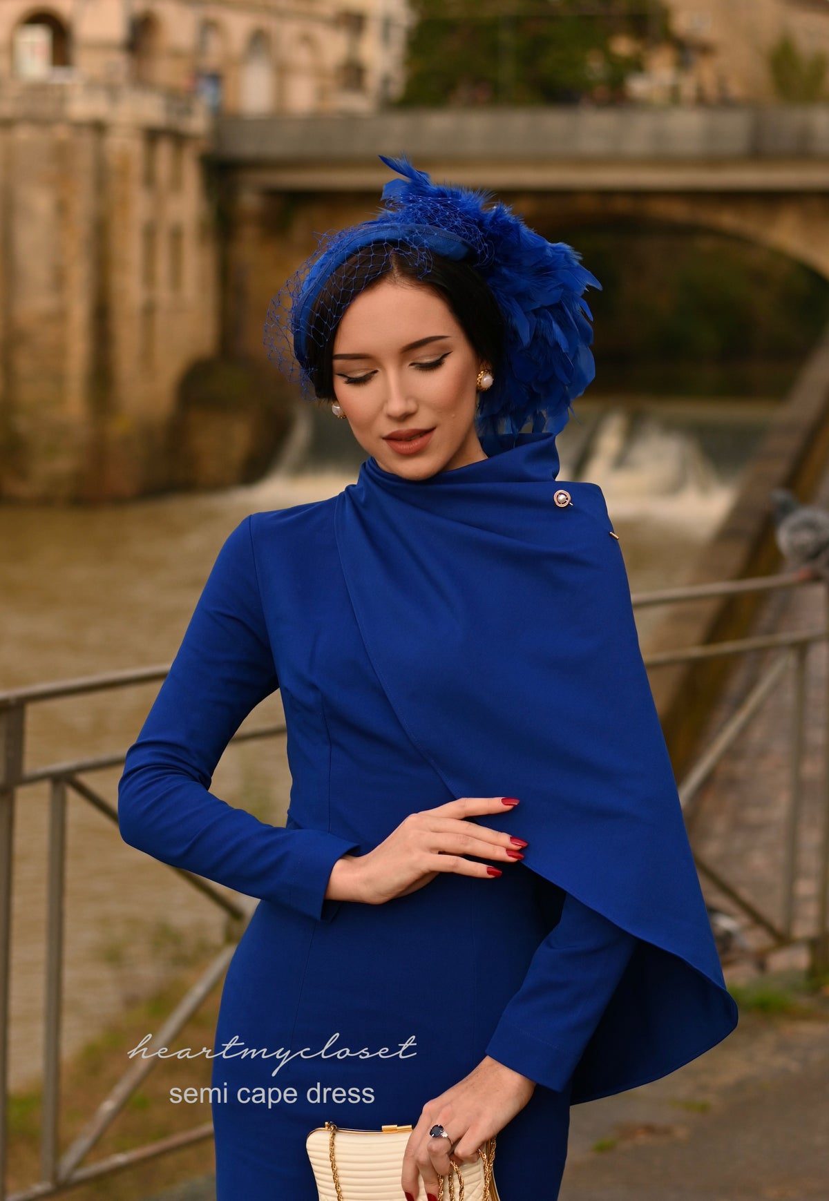Semi Cape dress - Meghan duchess dress - heartmycloset