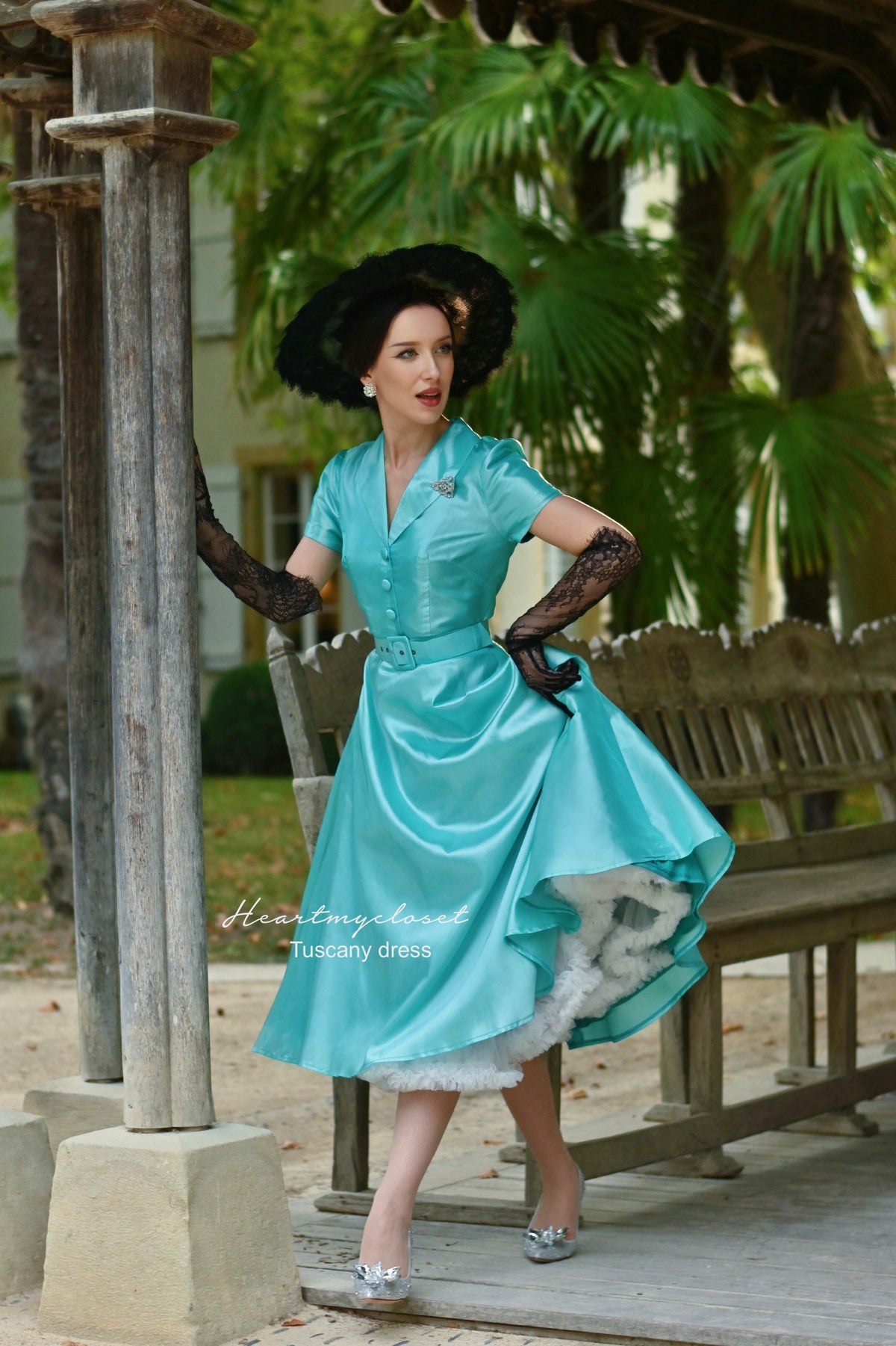Tuscany - taffeta swing dress inspired from movie - heartmycloset