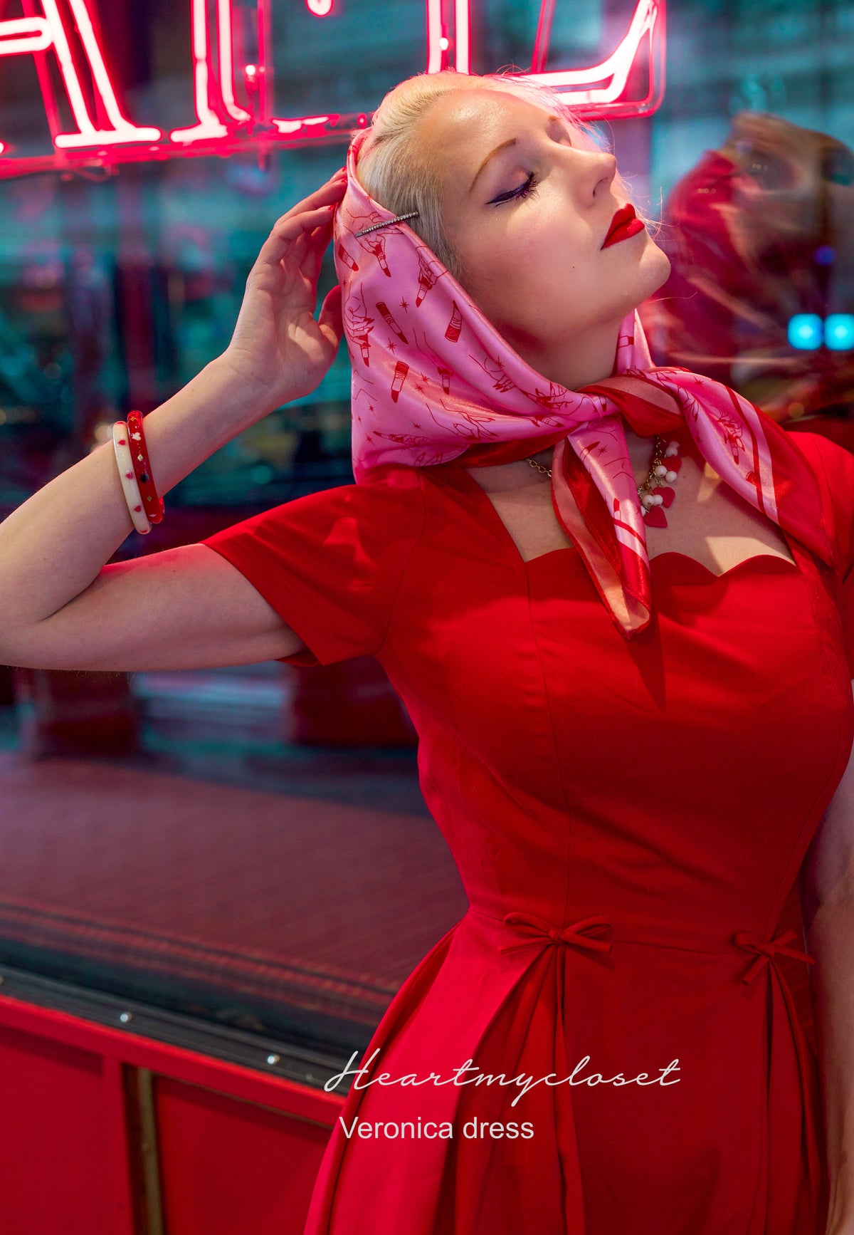 Veronica dress - scallop neckline vintage inspired dress - heartmycloset