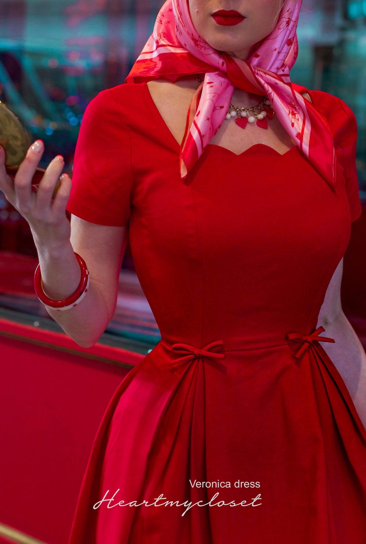 Veronica dress - scallop neckline vintage inspired dress - heartmycloset