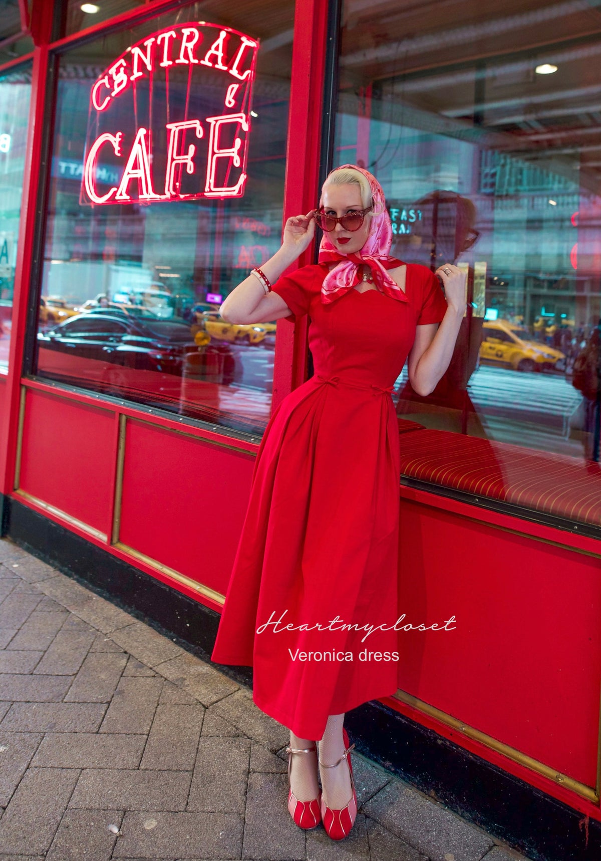 Veronica dress - scallop neckline vintage inspired dress - heartmycloset