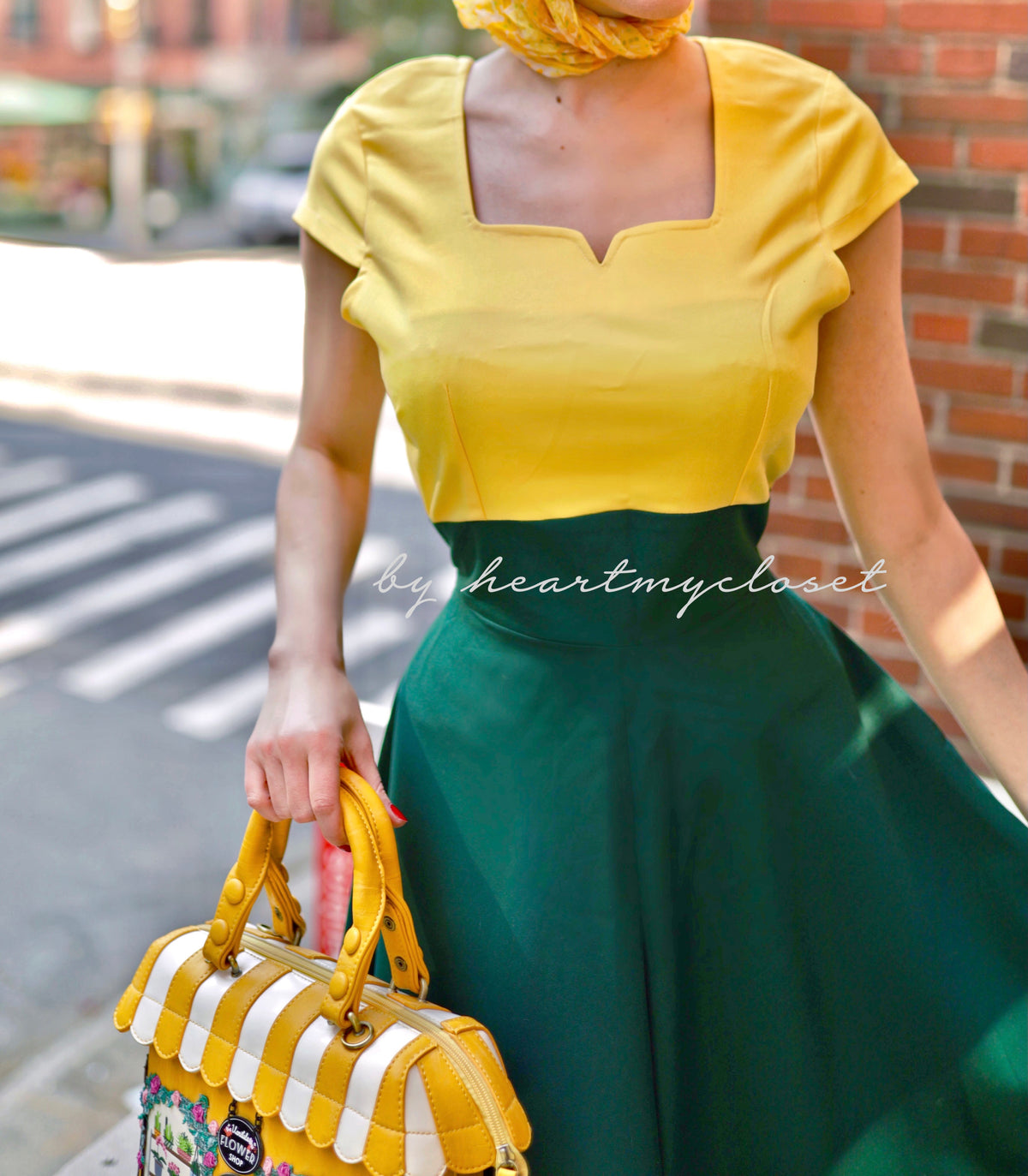 Caroline - swing retro dress with cap sleeves 50s 60s - heartmycloset