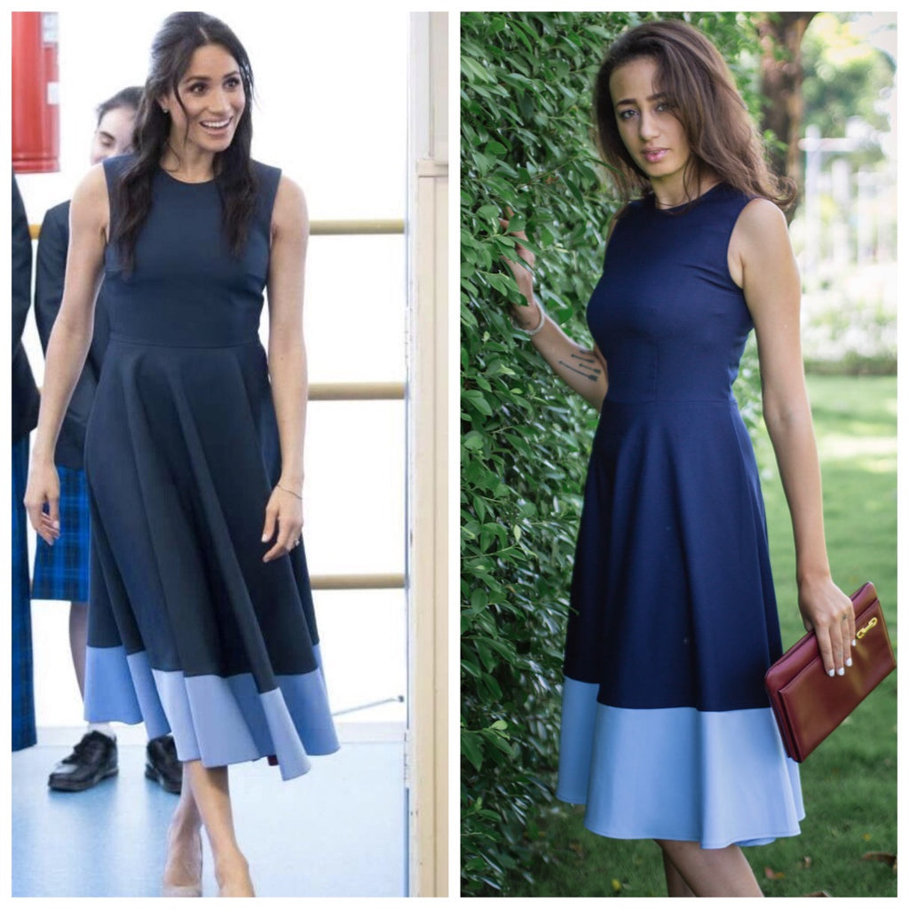 Meghan inspired - swing colorblock dress as on duchess