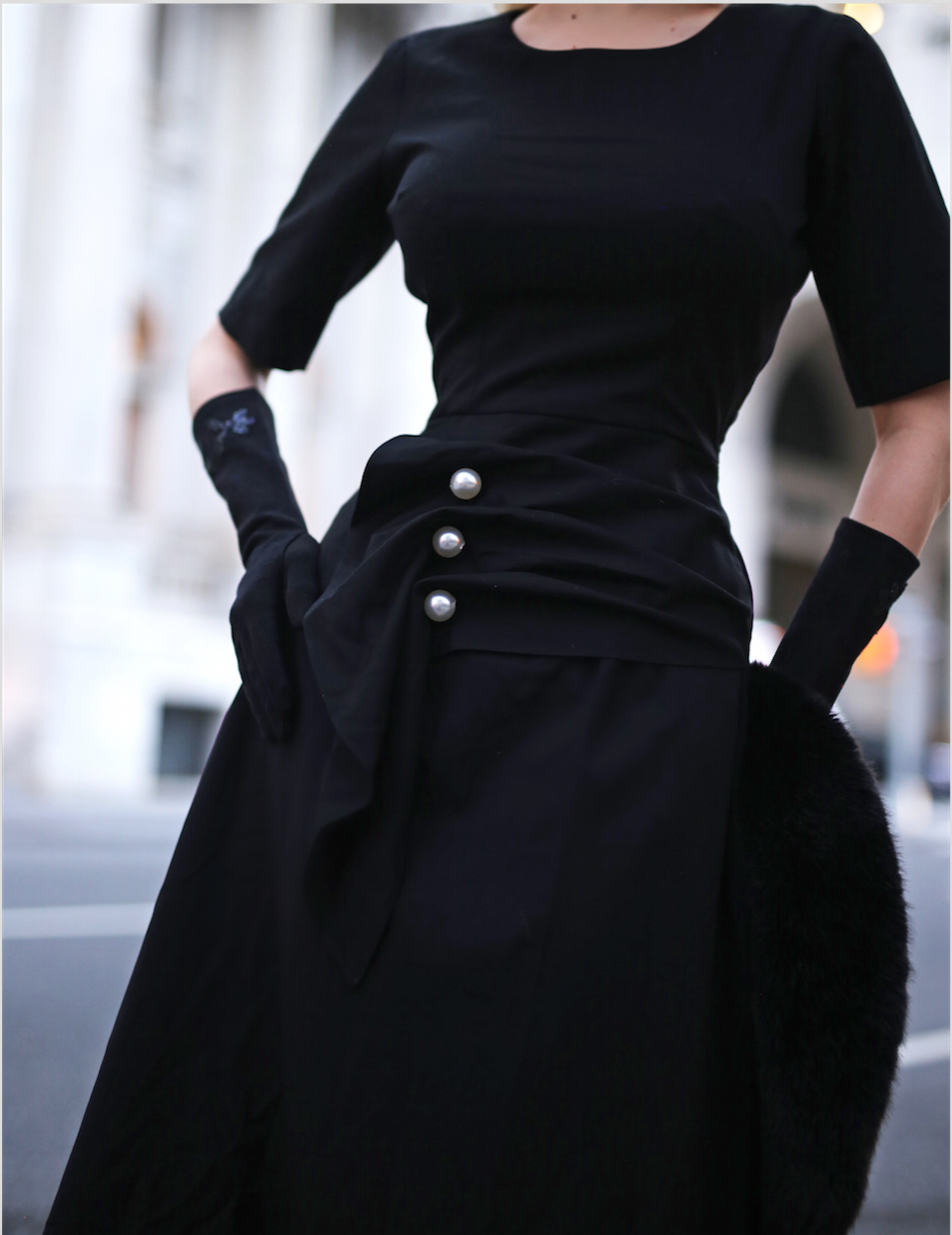 LBD with pearls - vintage inspired dress - heartmycloset