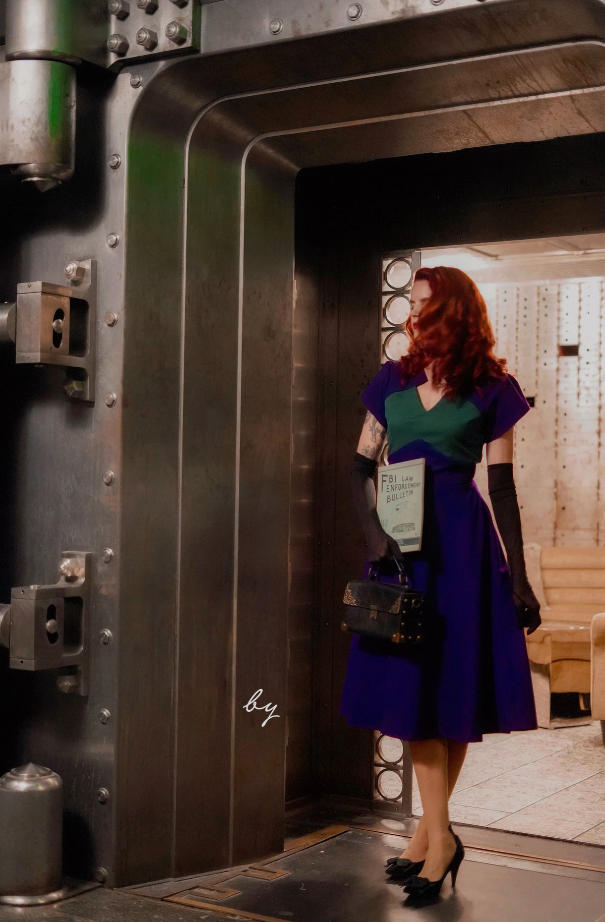 Agent carter - cosplay green purple 50s dress - heartmycloset