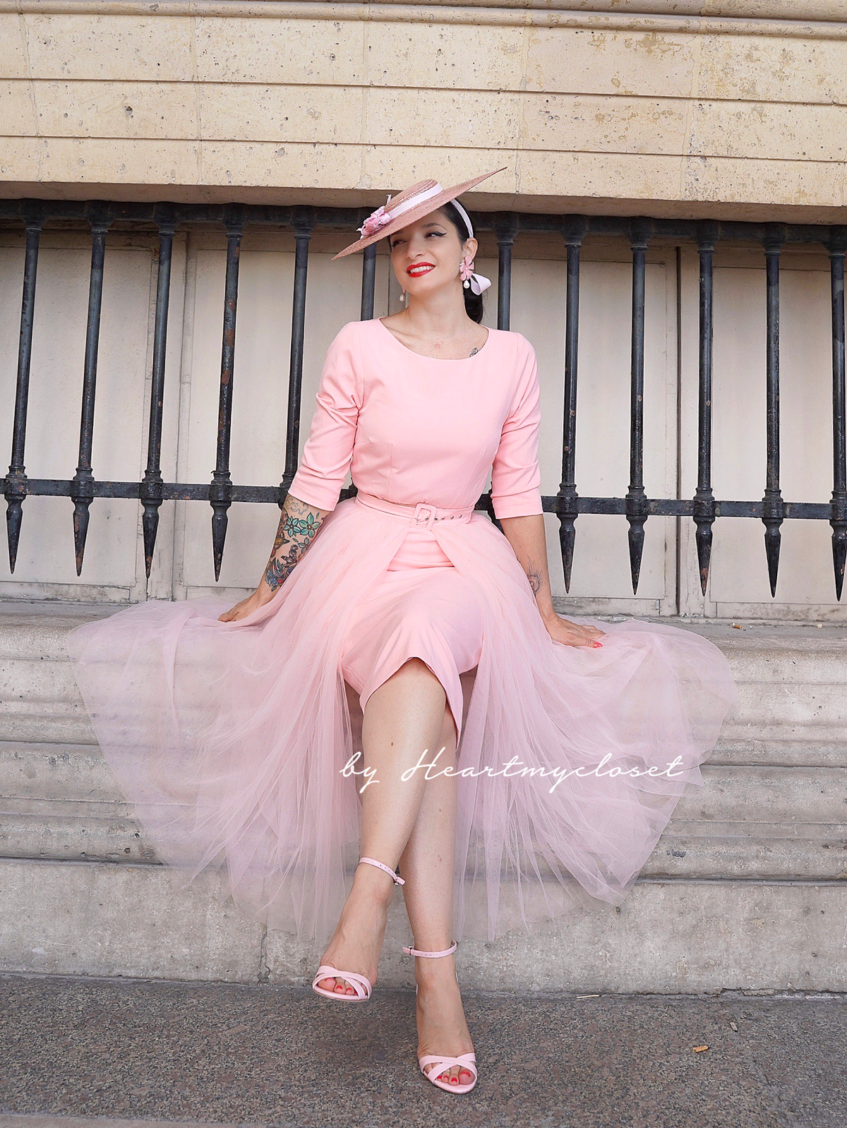 ROSE pencil dress + TULLE skirt wrap - heartmycloset