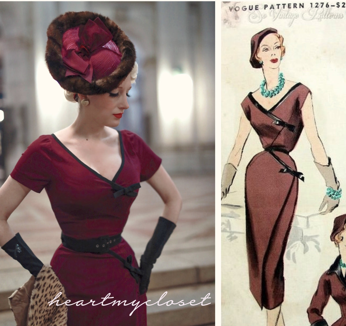 Ashley - retro vintage bow dress pencil - heartmycloset