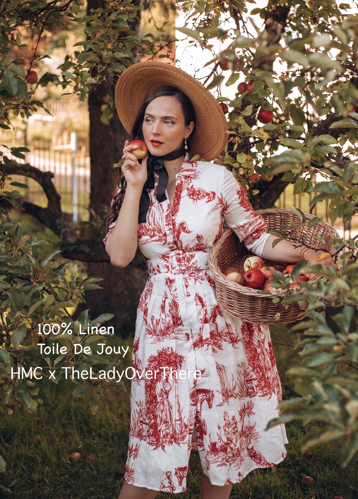 100% LINEN Toile De Jouy shirt dress - heartmycloset
