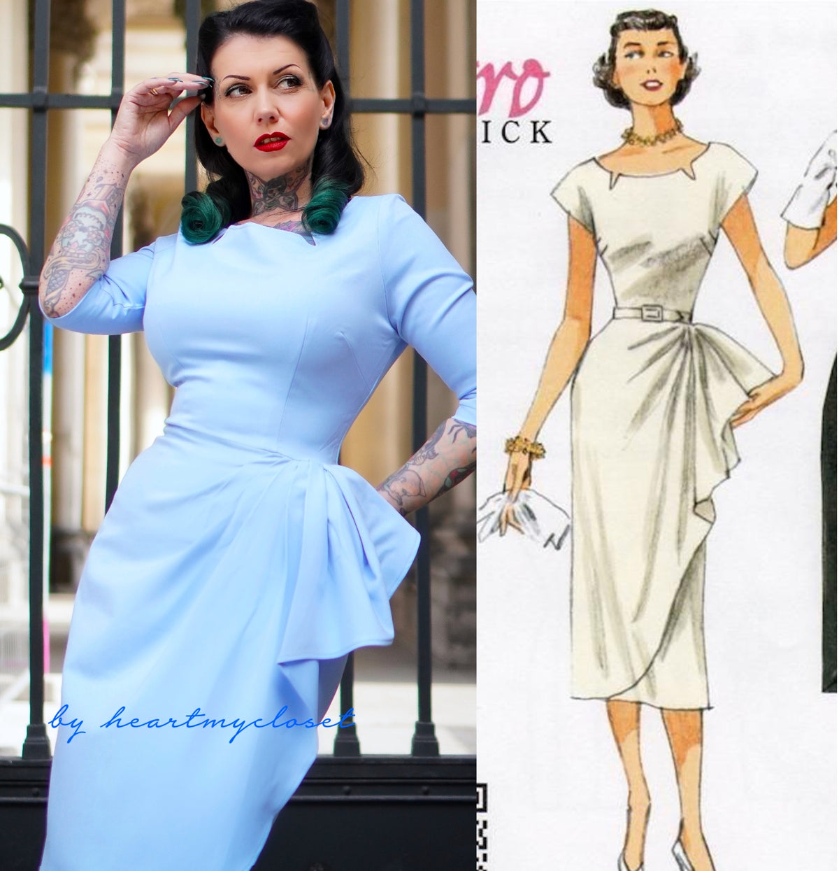 EVE- vintage draped 1950s inspiration - heartmycloset