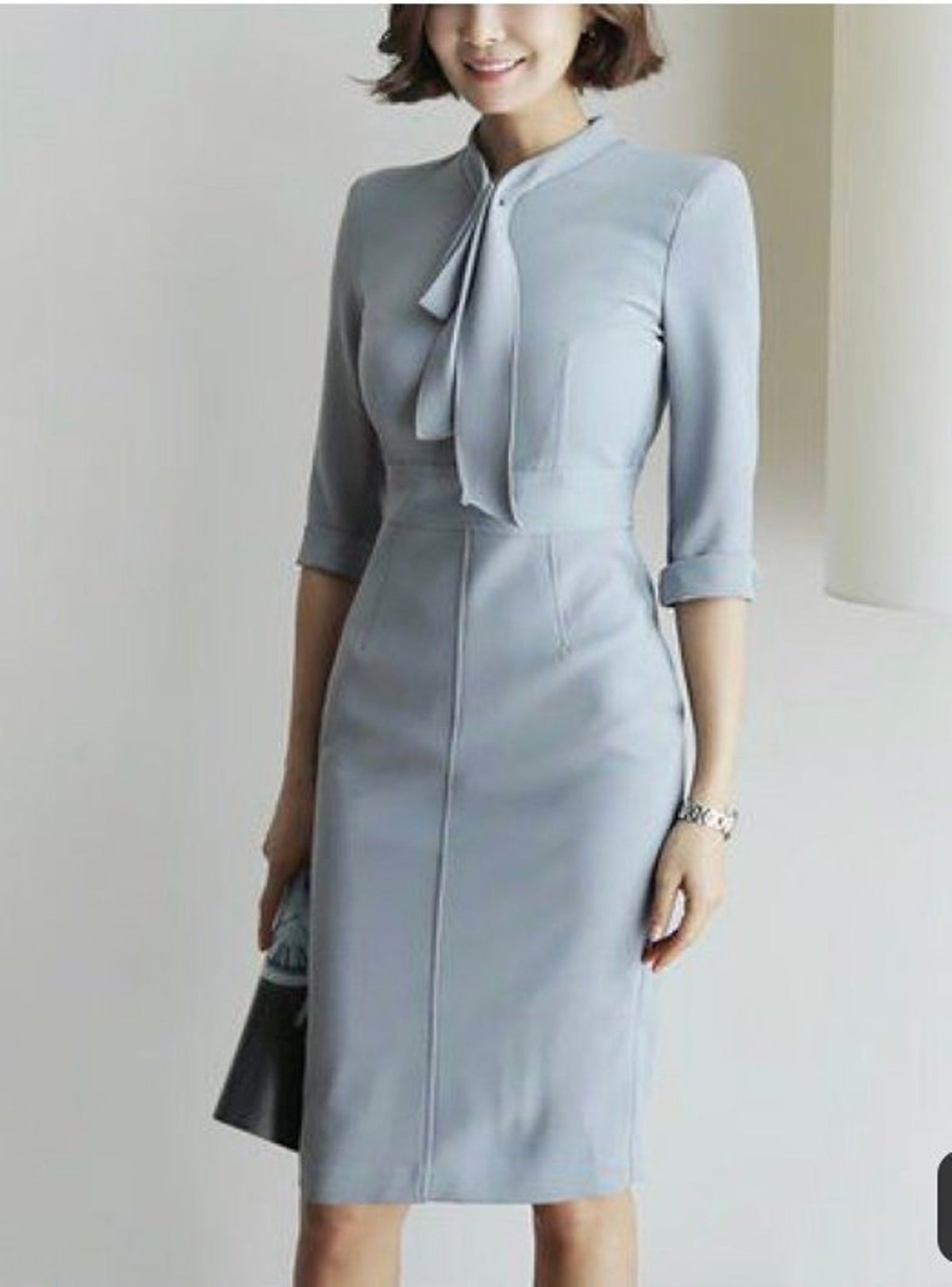 HALEY- draped neckline pencil dress - heartmycloset