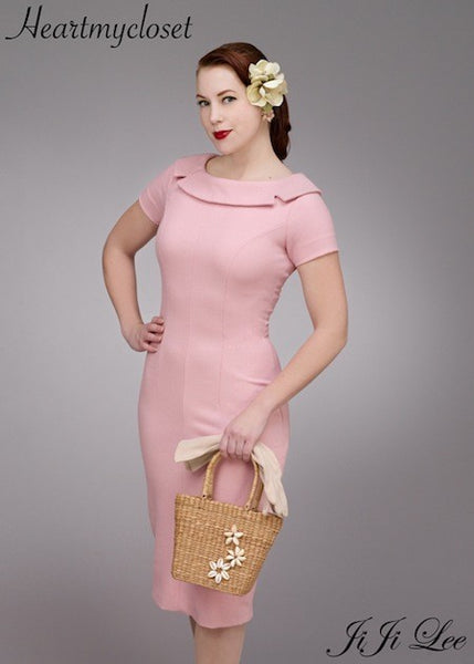 Sleeveless Notched Collar Pencil Dress