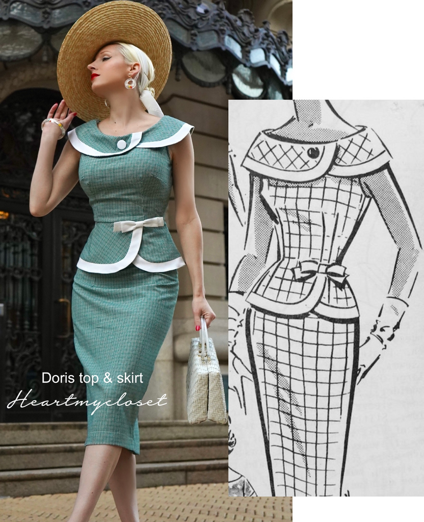 Elegant 1950s Inspired Vintage Dress Suit HeartMyCloset heartmycloset