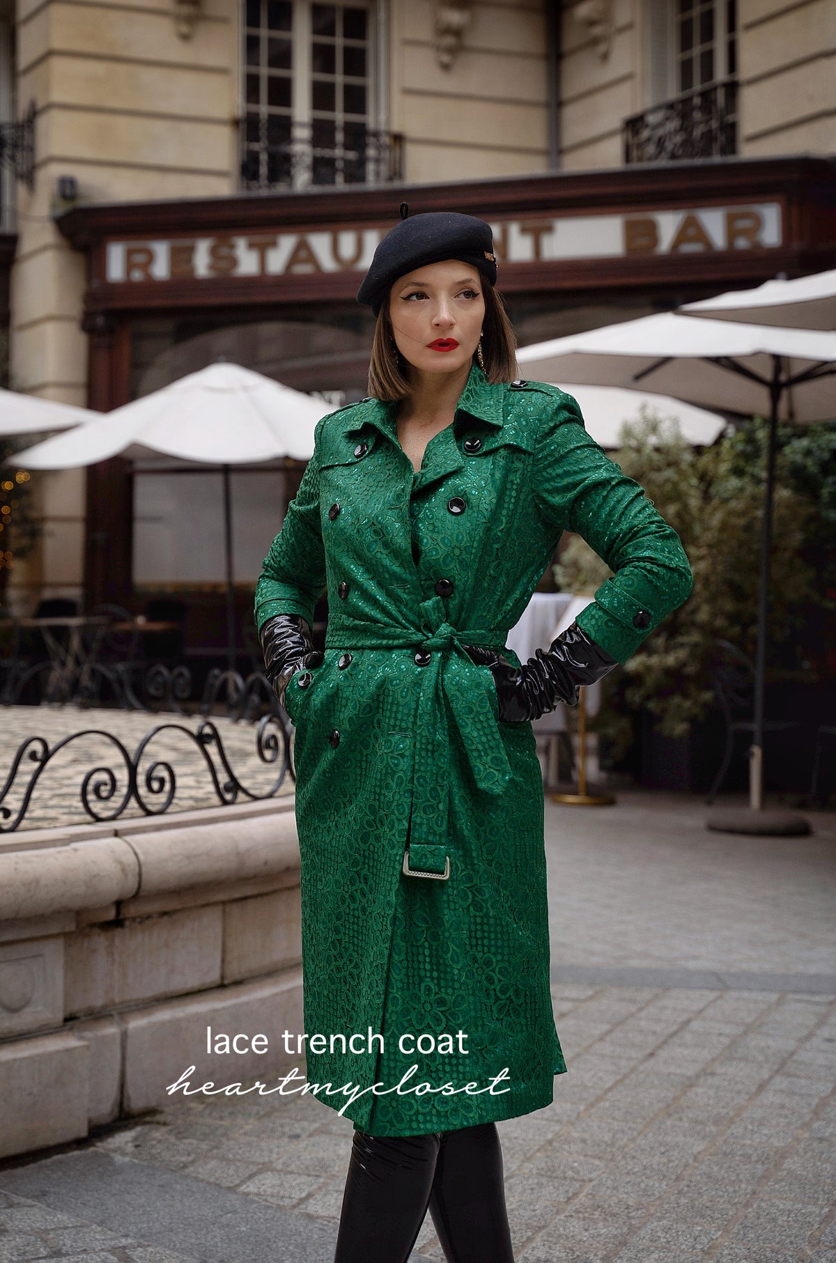 Lace trench - lace trench coat with satin lining - heartmycloset