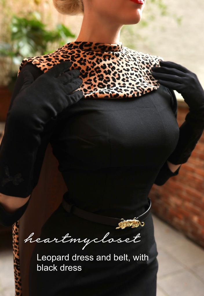 leopard CAPE and belt - retro vintage celebrity inspired