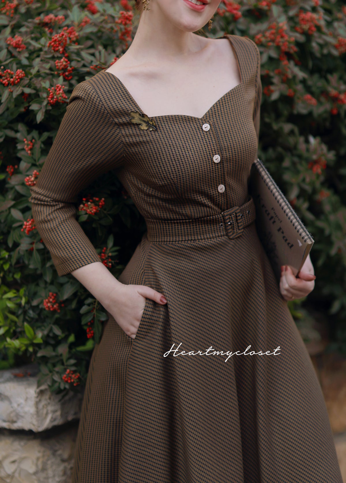 Bella - Swing houndstooth dress - heartmycloset