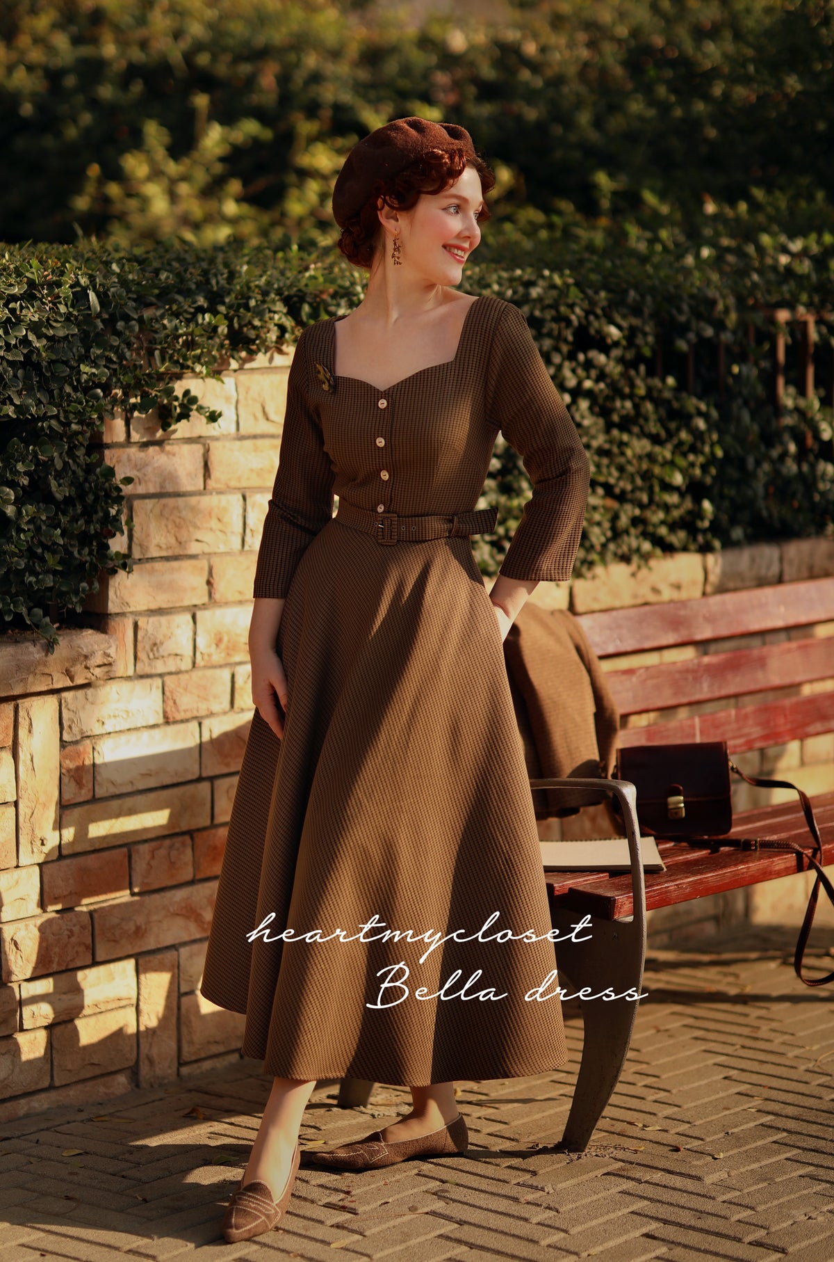 Bella - Swing houndstooth dress - heartmycloset