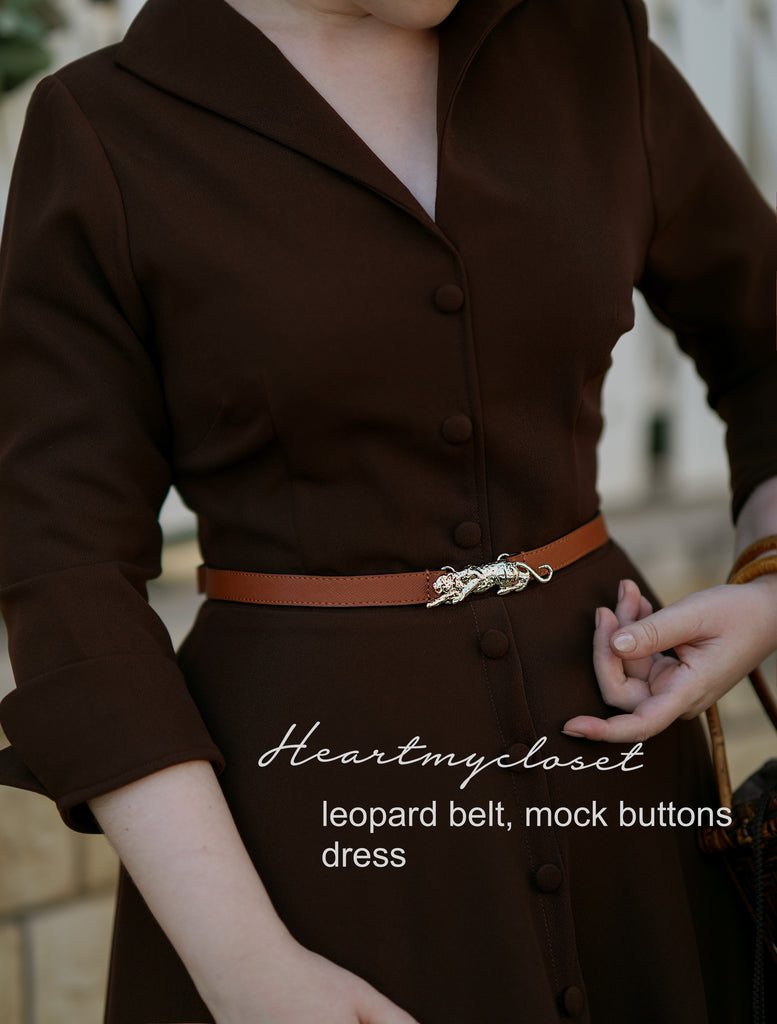 mock button down swing dress  - retro 1950s dress