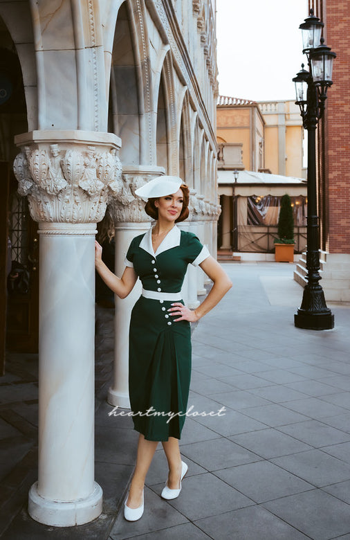 JulieAnn - 1950s pleated vintage dress - heartmycloset