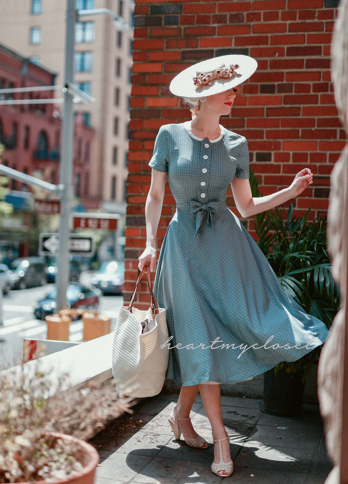Daisy- checkered retro vintage dress 50s - heartmycloset