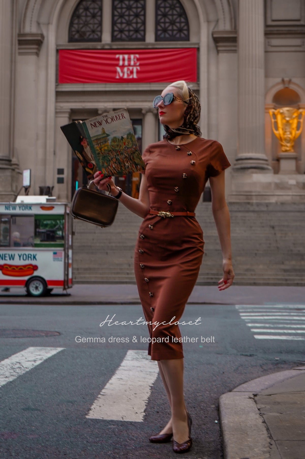 Gemma dress with leopard velvet and belt - retro vintage pencil - heartmycloset