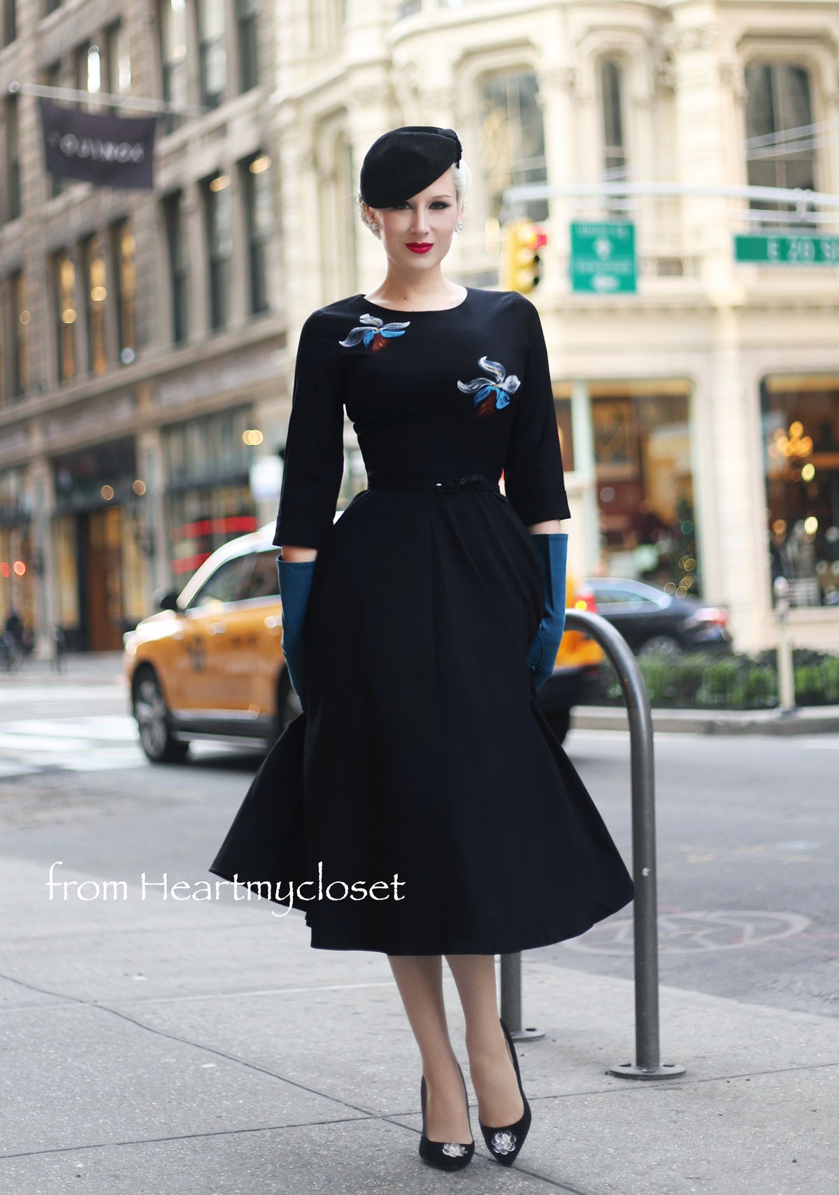 hand paint flower dress - swing or pencil dress - heartmycloset