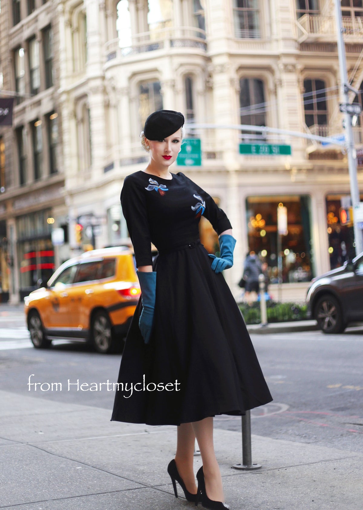 hand paint flower dress - swing or pencil dress - heartmycloset