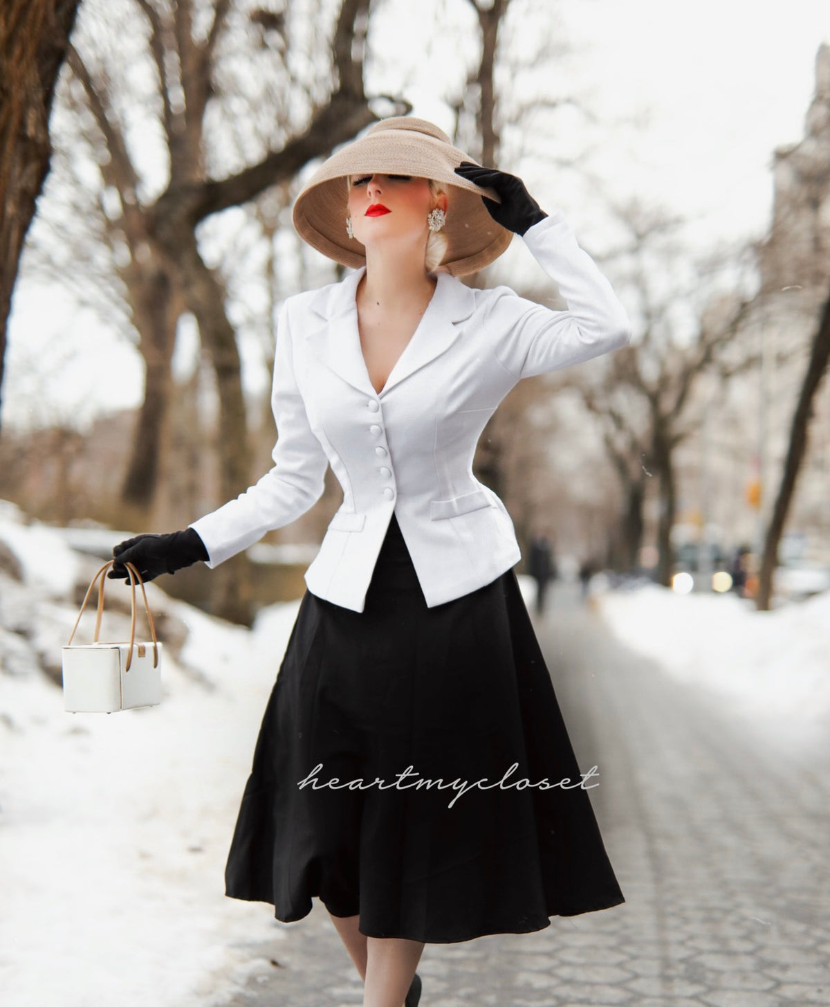 Marion - vintage 1950s suit with swing skirt - heartmycloset