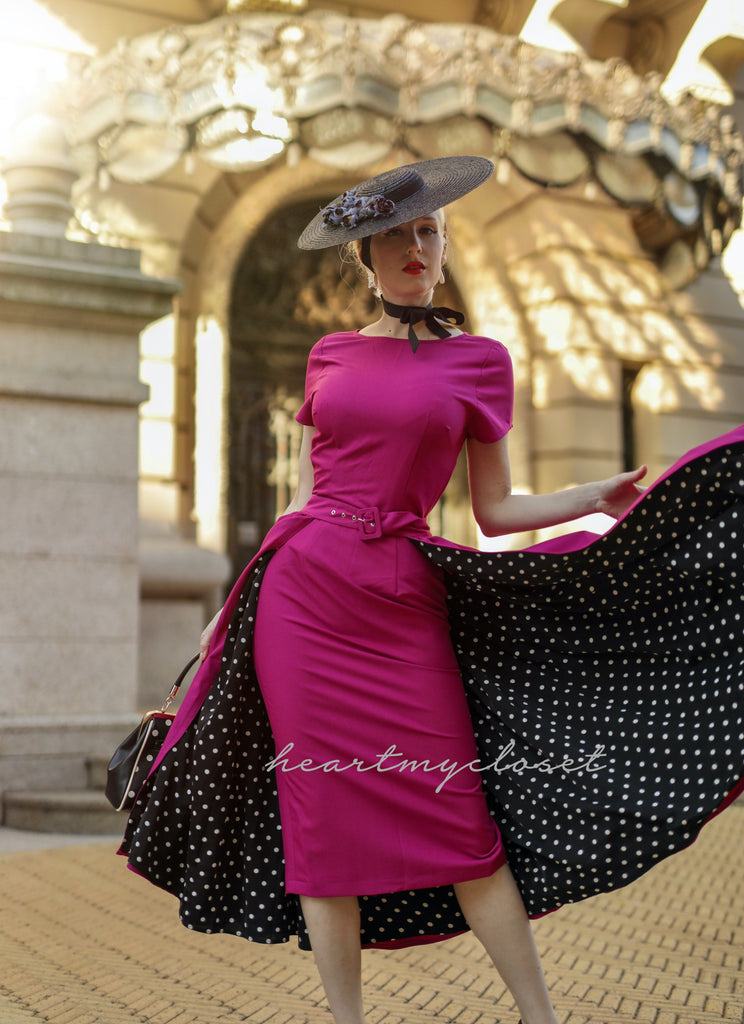 polkadot ROSE pencil dress + removable skirt wrap